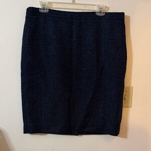 J. Crew Black Navy metallic Pencil Skirt